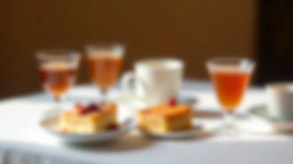 Çay potu, fincan ve küçük bir tatlı tabağı, masa üzerinde mavi ve beyaz seramik, doğal ışık
